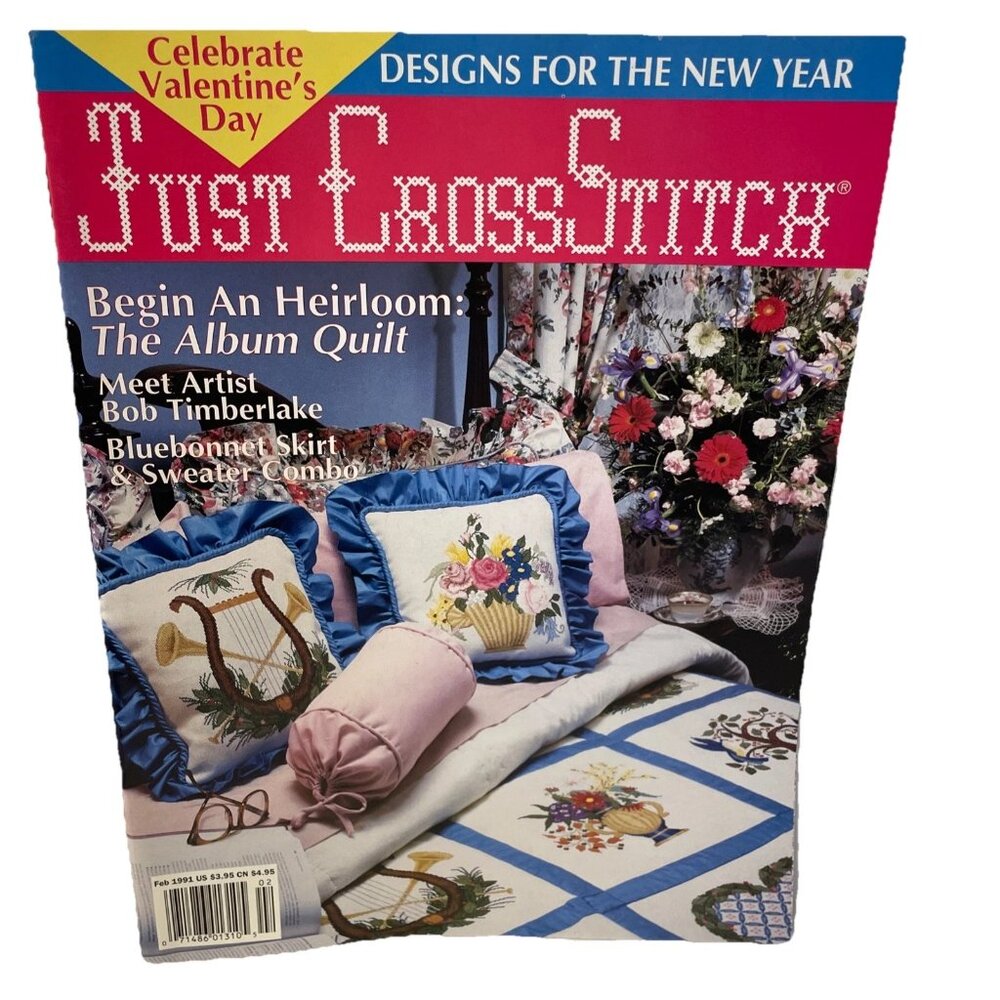 Just Cross Stitch Magazine February 1991 Vol 8 No. 5 Valentine's Patterns